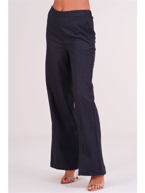 Pantalone palazzo gessato Luckylu Milano | PA80PNNAVY